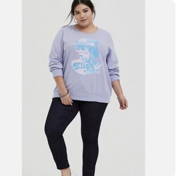 torrid Tops - Torrid Size 5 (28) Purple Elton John Sweatshirt